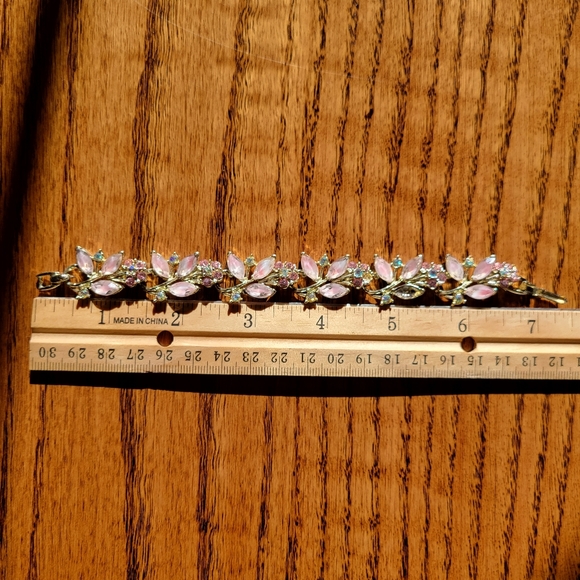 Pink & Silver Metal Bracelet ~ Pretty! *Missing a Stone* ~ GUC ~ Vintage? - Picture 13 of 15